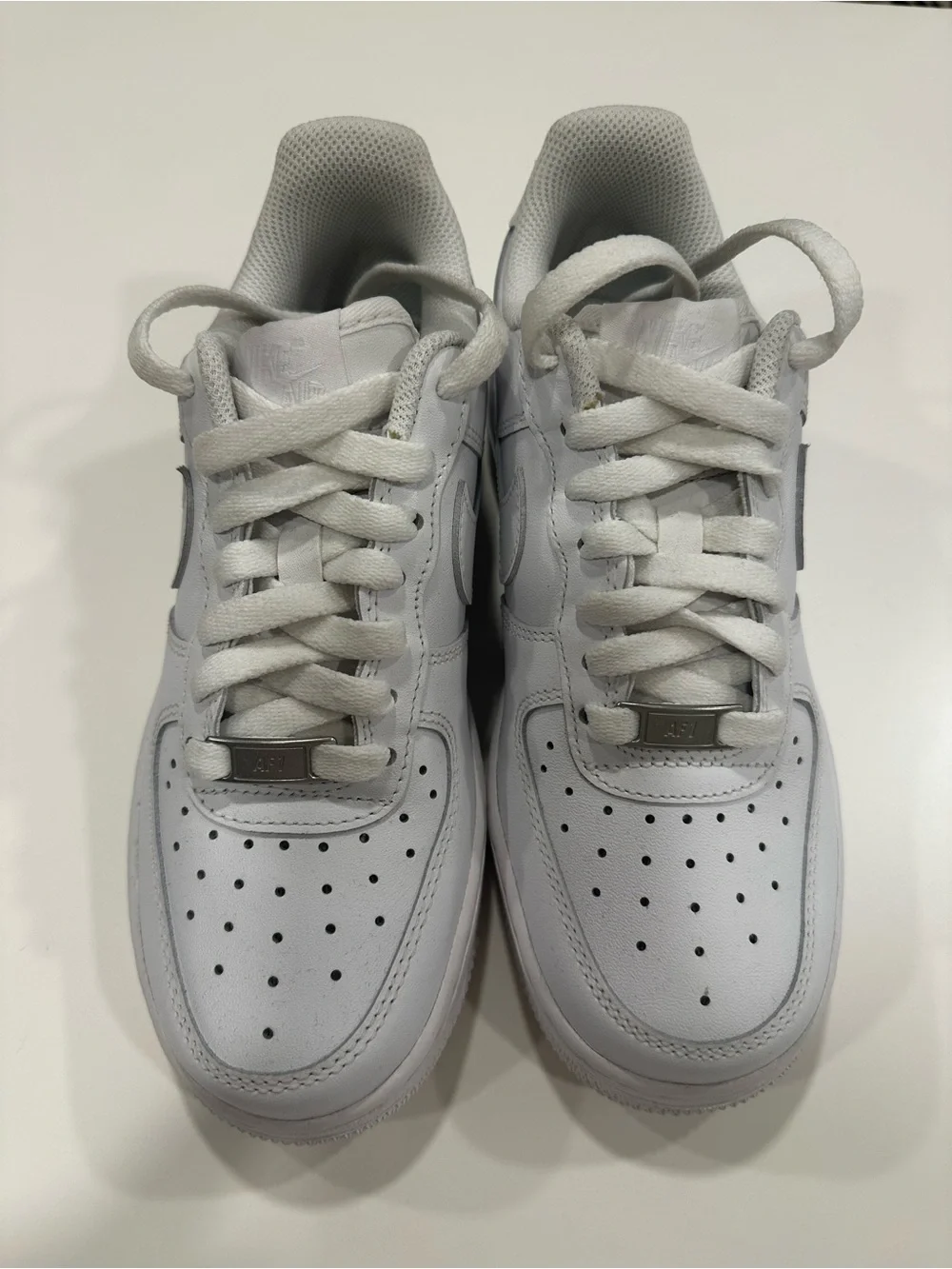 Nike Air Force One White Low-Top Sneakers with Swoosh